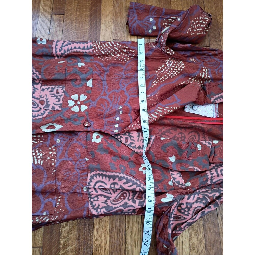 Free People Eye of The Wild Duster Trench Coat Large Western Boho Whimsical $228 - Picture 8 of 11